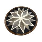 Round Cowhide Patchwork Rug
