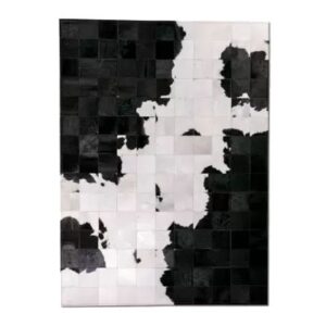 Square Cowhide Patchwork Rug