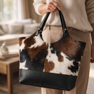 Cowhide Ladies Tote Bag